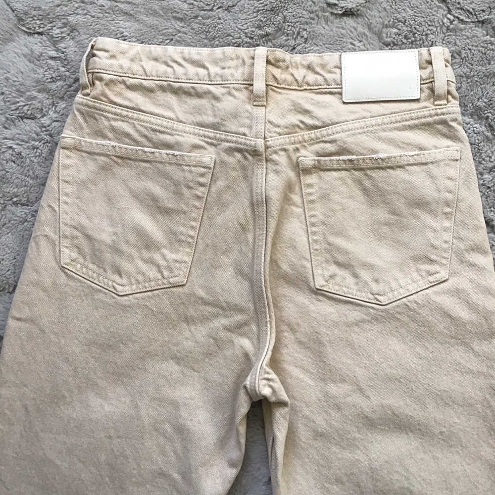 Zara Join Life cream High Waisted Button Fly Jeans Size 8 - Picture 6 of 11